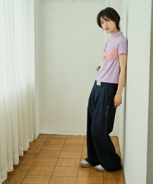 common gull products.(コモンガルプロダクツ)の「芽吹時のスラックス(スラックス・レディース・ネイビー/チャコール/グレー系・SMALL/MEDIUM/LARGE)」の7枚目の写真