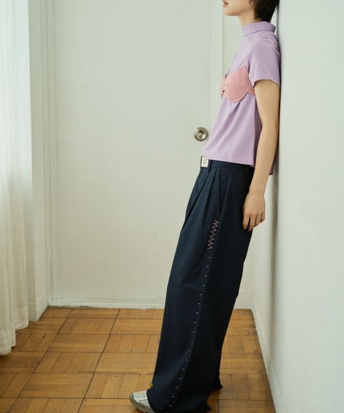 common gull products.(コモンガルプロダクツ)の「芽吹時のスラックス(スラックス・レディース・ネイビー/チャコール/グレー系・SMALL/MEDIUM/LARGE)」の6枚目の写真