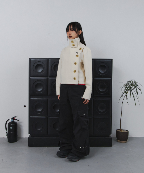 TANSANMAGNESIUM(タンサン マグネシウム)の「ビッグボタンハイネックジャケット(アイボリー)(その他アウター・レディース・その他・O/S)」の6枚目の写真
