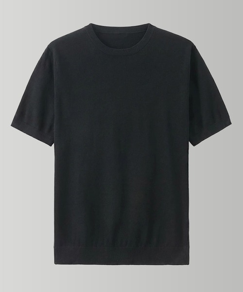 TOBEE】サマーニット 半袖クルーネックニットTシャツ（Tシャツ