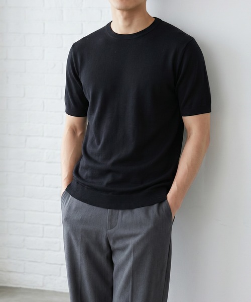 TOBEE（トゥビー）の「【TOBEE】サマーニット 半袖クルーネックニットTシャツ（Tシャツ/カットソー・メンズ・グレー/ブラック/ホワイト/ベージュ・X-LARGE/LARGE/MEDIUM）」の21枚目の写真
