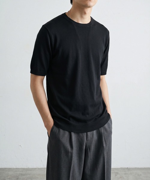 TOBEE（トゥビー）の「【TOBEE】サマーニット 半袖クルーネックニットTシャツ（Tシャツ/カットソー・メンズ・グレー/ブラック/ホワイト/ベージュ・X-LARGE/LARGE/MEDIUM）」の20枚目の写真