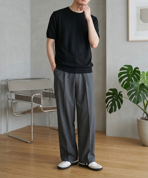 TOBEE（トゥビー）の「【TOBEE】サマーニット 半袖クルーネックニットTシャツ（Tシャツ/カットソー・メンズ・グレー/ブラック/ホワイト/ベージュ・X-LARGE/LARGE/MEDIUM）」の19枚目の写真