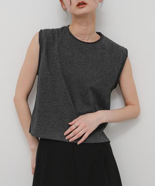 SENSE OF PLACE by URBAN RESEARCH(センスオブプレイスバイアーバンリサーチ)の「『汗ジミ防止』SKINProofノースリーブロールTシャツ(タンクトップ・レディース・レッド/グレー/ブラック/オフホワイト・ONE)」の3枚目の写真