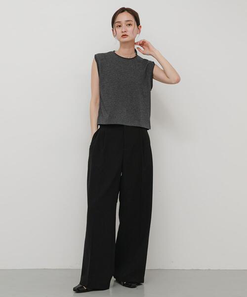 SENSE OF PLACE by URBAN RESEARCH(センスオブプレイスバイアーバンリサーチ)の「『汗ジミ防止』SKINProofノースリーブロールTシャツ(タンクトップ・レディース・レッド/グレー/ブラック/オフホワイト・ONE)」の7枚目の写真