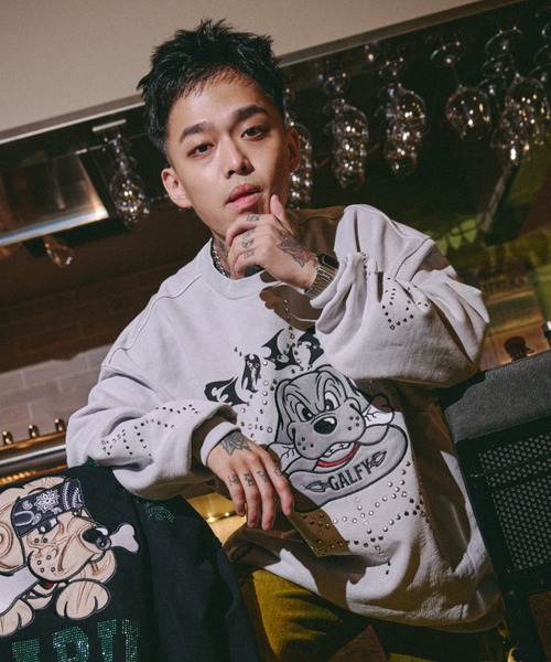 GALFY(ガルフィー)の「【GALFY】鋲中毒スウェット / 【ガルフィー】スタッズ付きスウェット(スウェット・メンズ・チャコール/ブラック/ライトグレー・L/XL)」の19枚目の写真