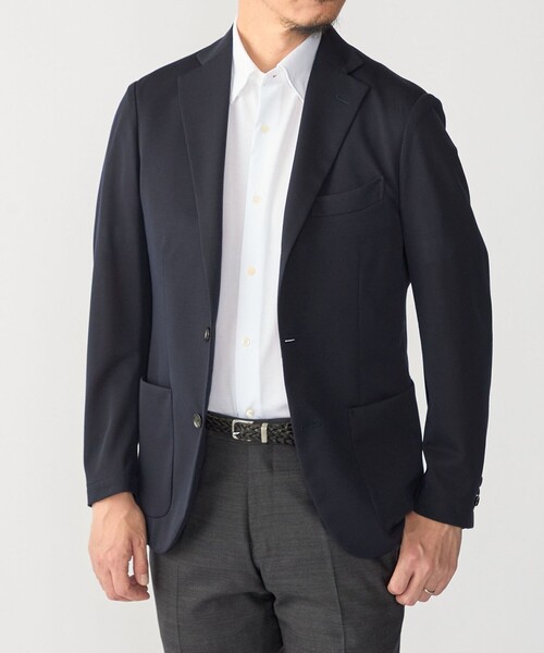 SHIPS(シップス)の「SHIPS:〈FUNCTION〉MADE IN JAPAN ジャージー ライト バスケット ジャケット(テーラードジャケット・メンズ・ネイビー・SMALL/MEDIUM/LARGE/X-LARGE)」の1枚目の写真