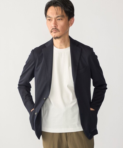 SHIPS(シップス)の「SHIPS:〈FUNCTION〉MADE IN JAPAN ジャージー ライト バスケット ジャケット(テーラードジャケット・メンズ・ネイビー・SMALL/MEDIUM/LARGE/X-LARGE)」の4枚目の写真