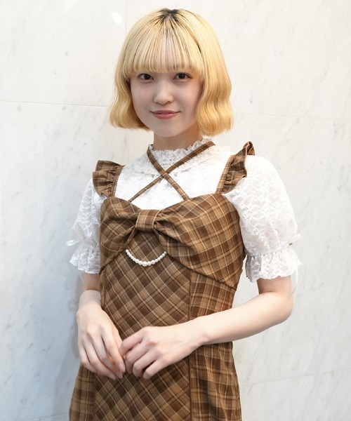 axes femme POETIQUE(アクシーズファムポエティック)の「総レースパフ袖PO(Tシャツ/カットソー・レディース・ブラック/ピンク/ホワイト・MEDIUM)」の13枚目の写真