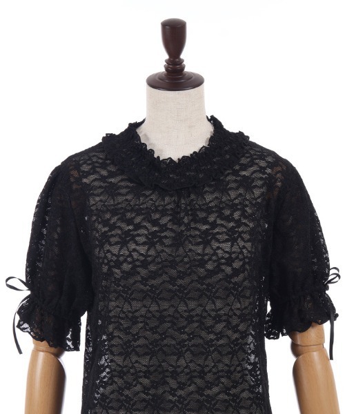axes femme POETIQUE(アクシーズファムポエティック)の「総レースパフ袖PO(Tシャツ/カットソー・レディース・ブラック/ピンク/ホワイト・MEDIUM)」の18枚目の写真