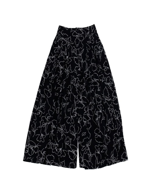 murea（ミュレア）の「ラインフラワー柄ハイウエストタックルーズパンツ（その他パンツ・レディース・ブラック/アイボリー・M/S）」の21枚目の写真