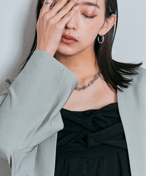 W:Huku(フーク)の「フロント クロス オールインワン(つなぎ/オールインワン・レディース・バーガンディー/ブラック・M)」の18枚目の写真