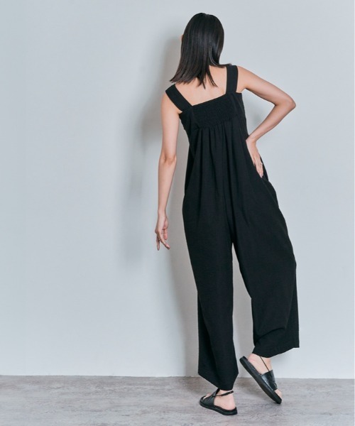 W:Huku(フーク)の「フロント クロス オールインワン(つなぎ/オールインワン・レディース・バーガンディー/ブラック・M)」の19枚目の写真