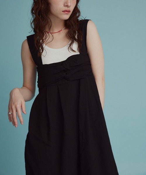 W:Huku(フーク)の「フロント クロス オールインワン(つなぎ/オールインワン・レディース・バーガンディー/ブラック・M)」の12枚目の写真