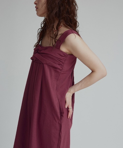 W:Huku(フーク)の「フロント クロス オールインワン(つなぎ/オールインワン・レディース・バーガンディー/ブラック・M)」の16枚目の写真