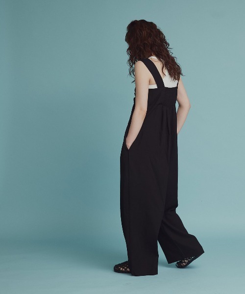 W:Huku(フーク)の「フロント クロス オールインワン(つなぎ/オールインワン・レディース・バーガンディー/ブラック・M)」の17枚目の写真