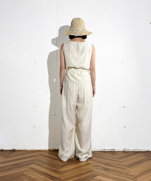 MAISON SELECT(メゾンセレクト)の「6C99 ノースリーブ&ワイドパンツ セットアップ(セットアップ・レディース・ブラック/ベージュ・FREE)」の5枚目の写真