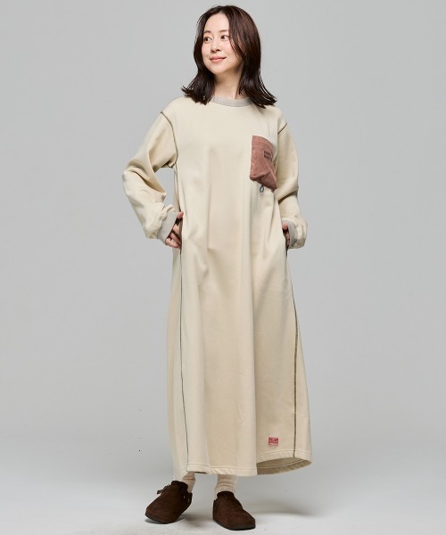 KRIFF MAYER Lady's Collection（クリフメイヤーレディースコレクション）の「遠赤加工ワンピース（ワンピース・レディース・ブラック/グレー/オリーブ/ナチュラル・MEDIUM/LARGE）」の3枚目の写真