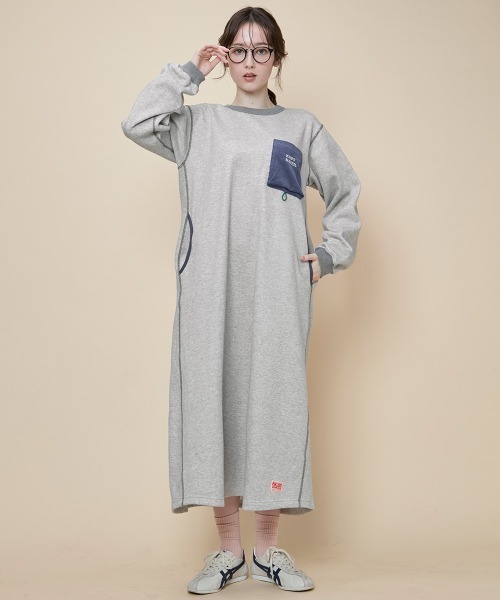 KRIFF MAYER Lady's Collection（クリフメイヤーレディースコレクション）の「遠赤加工ワンピース（ワンピース・レディース・ブラック/グレー/オリーブ/ナチュラル・MEDIUM/LARGE）」の2枚目の写真