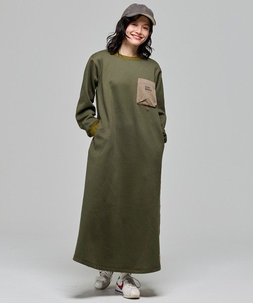 KRIFF MAYER Lady's Collection（クリフメイヤーレディースコレクション）の「遠赤加工ワンピース（ワンピース・レディース・ブラック/グレー/オリーブ/ナチュラル・MEDIUM/LARGE）」の6枚目の写真