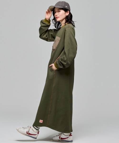 KRIFF MAYER Lady's Collection（クリフメイヤーレディースコレクション）の「遠赤加工ワンピース（ワンピース・レディース・ブラック/グレー/オリーブ/ナチュラル・MEDIUM/LARGE）」の8枚目の写真