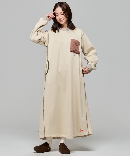KRIFF MAYER Lady's Collection（クリフメイヤーレディースコレクション）の「遠赤加工ワンピース（ワンピース・レディース・ブラック/グレー/オリーブ/ナチュラル・MEDIUM/LARGE）」の20枚目の写真