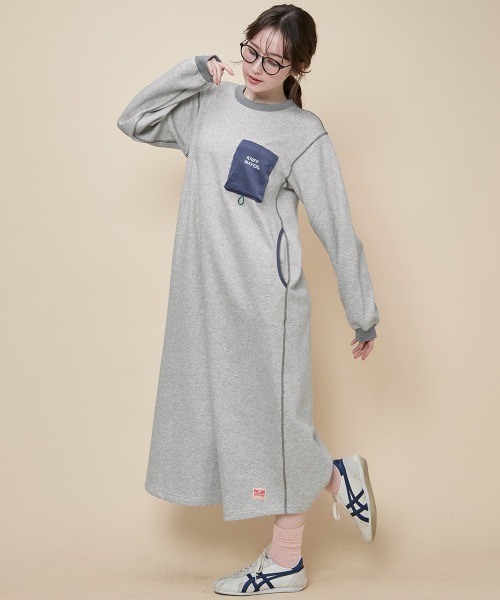 KRIFF MAYER Lady's Collection（クリフメイヤーレディースコレクション）の「遠赤加工ワンピース（ワンピース・レディース・ブラック/グレー/オリーブ/ナチュラル・MEDIUM/LARGE）」の13枚目の写真