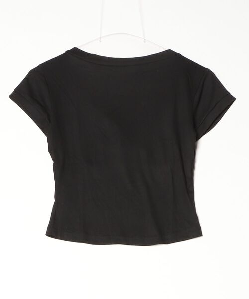 gossip！ロサンゼルス（ゴシップロサンゼルス）の「【Y2Kガーリー】 レース切替Vネックショートスリーブトップス（Tシャツ/カットソー・レディース・ワイン/ブラック・M）」の3枚目の写真