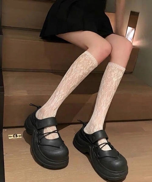 LADY LIKE(レディライク)の「【春夏新作】ドローコード厚底スニーカー風軽量サンダル(サンダル・レディース・ブラック・24.0cm/23.5cm/24.5cm)」の7枚目の写真