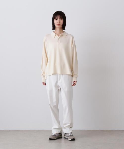 Y(ワイ)の「Y / NONMULESING WOOL KN POLO(ニット/セーター・メンズ・ネイビー/ホワイト・MEDIUM/SMALL/LARGE)」の12枚目の写真