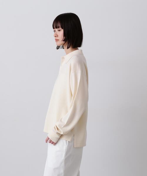 Y(ワイ)の「Y / NONMULESING WOOL KN POLO(ニット/セーター・メンズ・ネイビー/ホワイト・MEDIUM/SMALL/LARGE)」の13枚目の写真