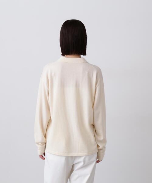 Y(ワイ)の「Y / NONMULESING WOOL KN POLO(ニット/セーター・メンズ・ネイビー/ホワイト・MEDIUM/SMALL/LARGE)」の14枚目の写真