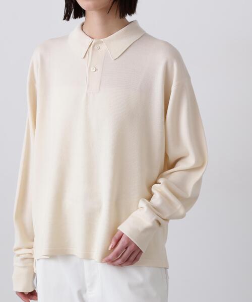 Y(ワイ)の「Y / NONMULESING WOOL KN POLO(ニット/セーター・メンズ・ネイビー/ホワイト・MEDIUM/SMALL/LARGE)」の16枚目の写真