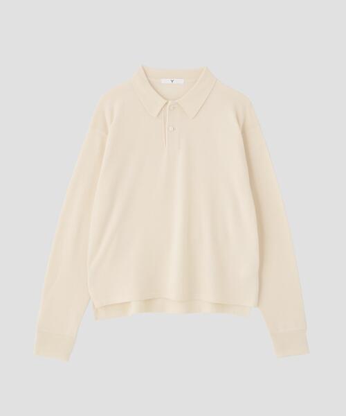 Y(ワイ)の「Y / NONMULESING WOOL KN POLO(ニット/セーター・メンズ・ネイビー/ホワイト・MEDIUM/SMALL/LARGE)」の3枚目の写真