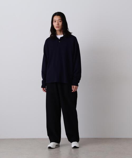 Y(ワイ)の「Y / NONMULESING WOOL KN POLO(ニット/セーター・メンズ・ネイビー/ホワイト・MEDIUM/SMALL/LARGE)」の5枚目の写真