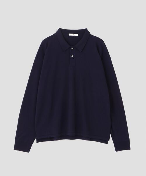 Y(ワイ)の「Y / NONMULESING WOOL KN POLO(ニット/セーター・メンズ・ネイビー/ホワイト・MEDIUM/SMALL/LARGE)」の6枚目の写真