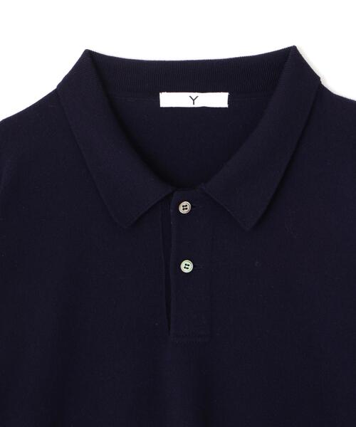 Y(ワイ)の「Y / NONMULESING WOOL KN POLO(ニット/セーター・メンズ・ネイビー/ホワイト・MEDIUM/SMALL/LARGE)」の7枚目の写真