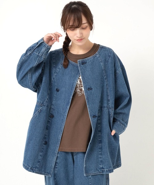 URCH RNA(アーチ アールエヌエー)の「J2189 ブランジェジャケット(カバーオール・レディース・ライトインディゴブルー・FREE)」の3枚目の写真