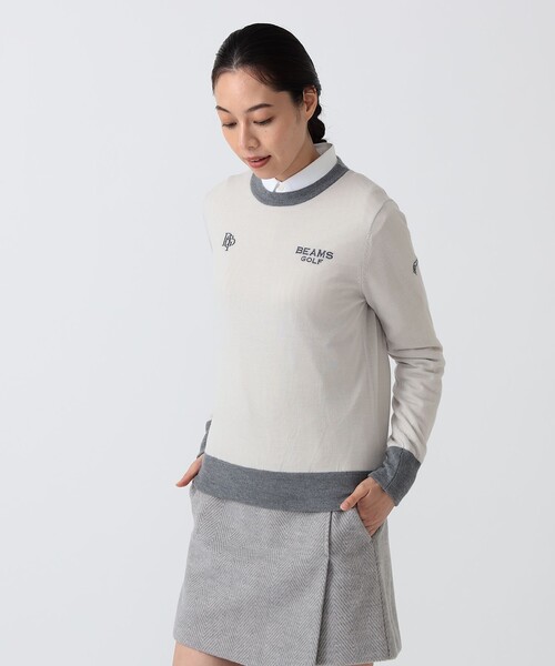 BEAMS GOLF（ビームスゴルフ）の「〈WOMEN〉 PURPLE LABEL / 防風エアシャット 裏付き スフィダンテ ニット（シーズンカラー）（ニット/セーター・レディース・サックスブルー/ホワイト系その他5・LARGE/MEDIUM）」の21枚目の写真