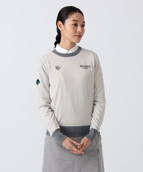 BEAMS GOLF（ビームスゴルフ）の「〈WOMEN〉 PURPLE LABEL / 防風エアシャット 裏付き スフィダンテ ニット（シーズンカラー）（ニット/セーター・レディース・サックスブルー/ホワイト系その他5・LARGE/MEDIUM）」の22枚目の写真