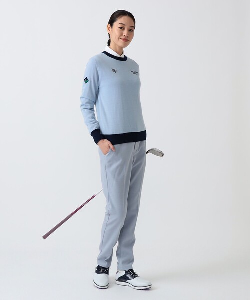 BEAMS GOLF（ビームスゴルフ）の「〈WOMEN〉 PURPLE LABEL / 防風エアシャット 裏付き スフィダンテ ニット（シーズンカラー）（ニット/セーター・レディース・サックスブルー/ホワイト系その他5・LARGE/MEDIUM）」の3枚目の写真
