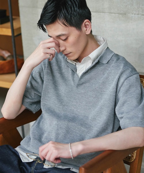 URBAN RESEARCH DOORS（アーバンリサーチドアーズ）の「『URTECH』Aircare ショートスリーブニットポロ（ニット/セーター・メンズ・ブラック/グレー・MEDIUM/X-LARGE/LARGE）」の2枚目の写真