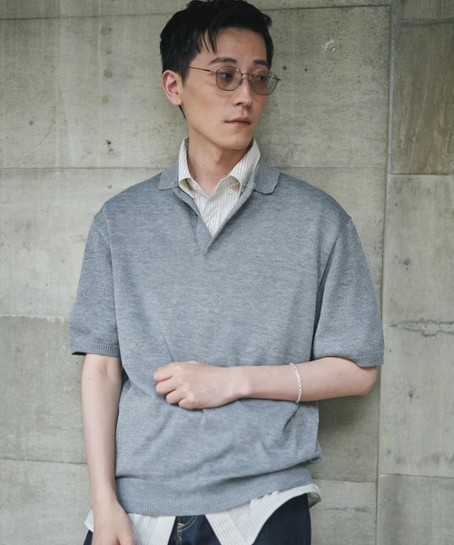 URBAN RESEARCH DOORS（アーバンリサーチドアーズ）の「『URTECH』Aircare ショートスリーブニットポロ（ニット/セーター・メンズ・ブラック/グレー・MEDIUM/X-LARGE/LARGE）」の11枚目の写真
