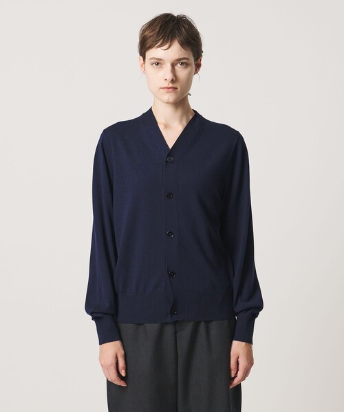 LOEFF(ロエフ)の「<LOEFF>16ゲージ Vネック カーディガン(カーディガン/ボレロ・レディース・コバルトブルー/グレー系/ネイビー・FREE)」の8枚目の写真