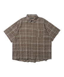 OTHERFITS（アザーフィッツ）の「シアサッカー チェック ハーフシャツ (ブラウン)（シャツ/ブラウス）」