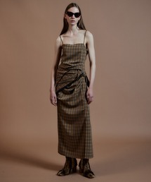 セール】See-through Plaid Layered Dress/シースルーチェックレイヤー