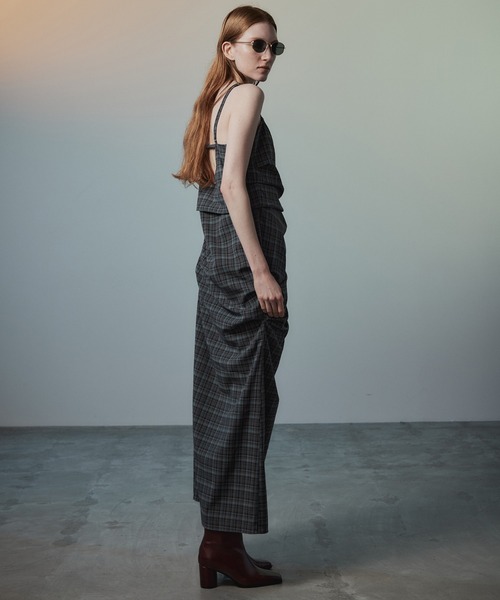 MAISON SPECIAL(メゾンスペシャル)の「Drape Dress with Babushka/バブーシュカ付きドレープワンピース(ワンピース・レディース・ブラウン/ベージュ/ブルー・36/38)」の5枚目の写真