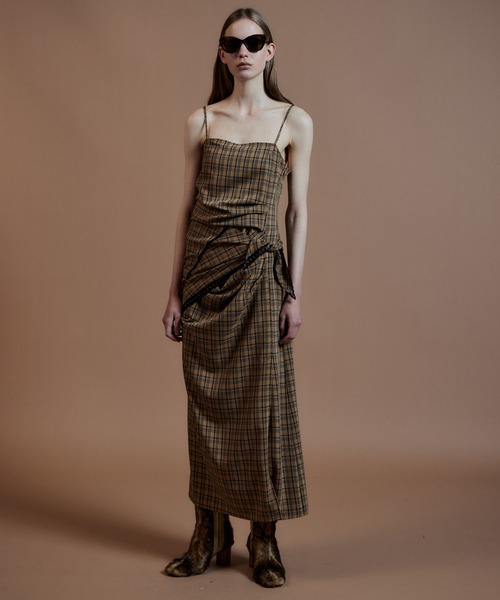 MAISON SPECIAL(メゾンスペシャル)の「Drape Dress with Babushka/バブーシュカ付きドレープワンピース(ワンピース・レディース・ブラウン/ベージュ/ブルー・36/38)」の7枚目の写真
