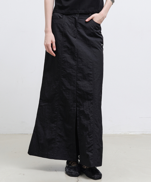 NICK&NICOLE(ニックアンドニコール)の「PANEL LONG SKIRT_BLACK(スカート・レディース・その他・FREE)」の1枚目の写真