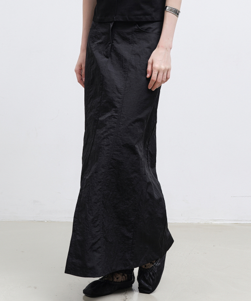 NICK&NICOLE(ニックアンドニコール)の「PANEL LONG SKIRT_BLACK(スカート・レディース・その他・FREE)」の2枚目の写真